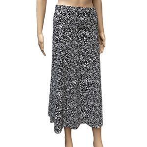 NWT Halogen black white print midi skirt size XS